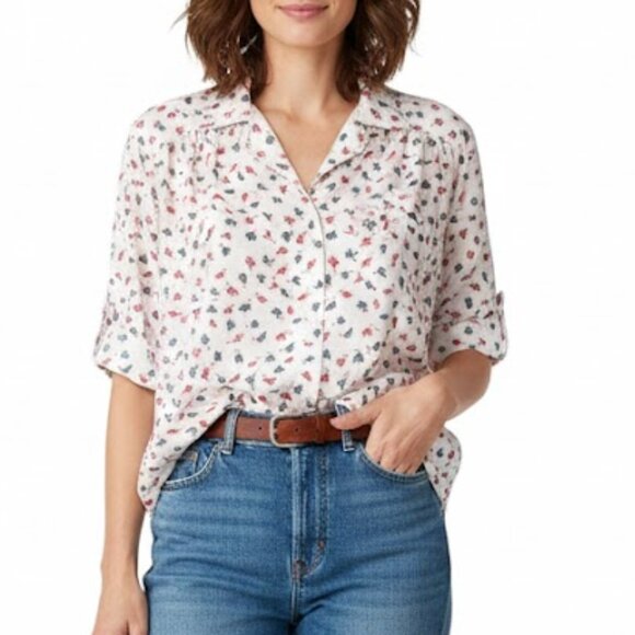 Adrienne Ross Tops - Adrienne Ross Vintage Floral Button Up Blouse Cottagecore Size 16 Oversized